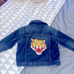 Kids Denim Jacket w/ Tiger Patch on back